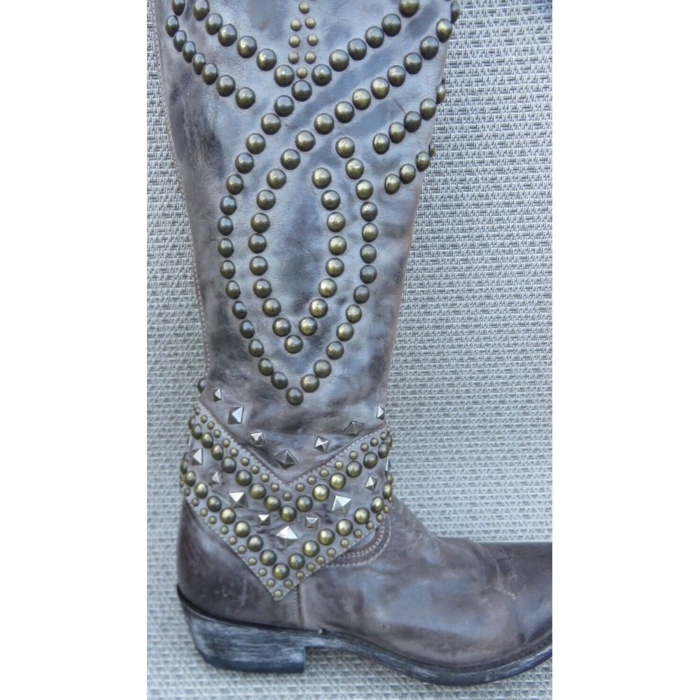 Old Gringo Belinda Womens Size 7 B Brown Studded 18.5" Tall Western Boots - Picture 10 of 16